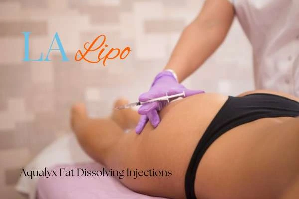 Woman having fat dissolving injections Yeovil on thighs