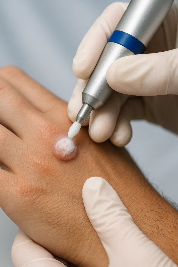 example of wart removal Yeovil using cryopen