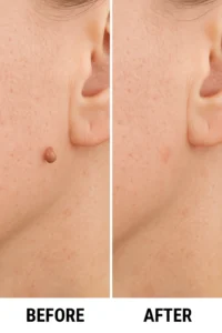 Skin tags removal Yeovil before and after